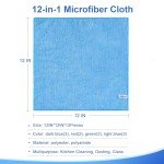 12-Pack Super Absorbent Microfibre Cleaning Cloths