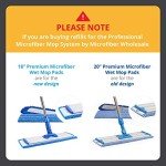 20" Premium Microfiber Wet Mop Pads (2 Pack)