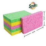 SCRUBIT Cellulose Kitchen Scrub Sponges - 6 Pack