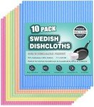 10-Pack Reusable Swedish Dishcloths for Kitchen Use