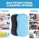 HOMEXCEL 12 Pack Non-Scratch Multi-Purpose Scrub Sponges