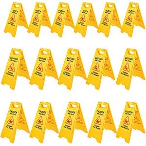 16 Pack Bilingual Wet Floor Caution Signs