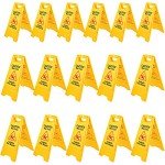 16 Pack Bilingual Wet Floor Caution Signs