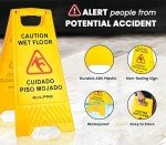 High Visibility Bilingual Wet Floor Sign - 24 Inch