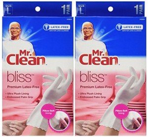 Mr. Clean Bliss Latex-Free Gloves, Large - 2 Pack