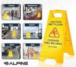High Visibility Bilingual Wet Floor Sign - 24 Inch