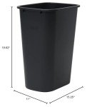Winco 10 Gallon Black Waste Basket