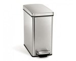 simplehuman 10L Stainless Steel Slim Bathroom Trash Can