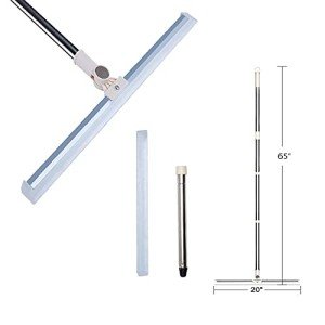 20" Silicone Floor Squeegee with Long Handle