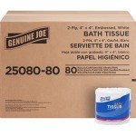 Genuine Joe Embossed Bath Tissue - 80 Rolls