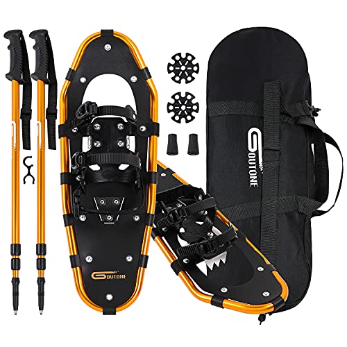 Goutone Lightweight Snowshoes with Adjustable Trekking Poles