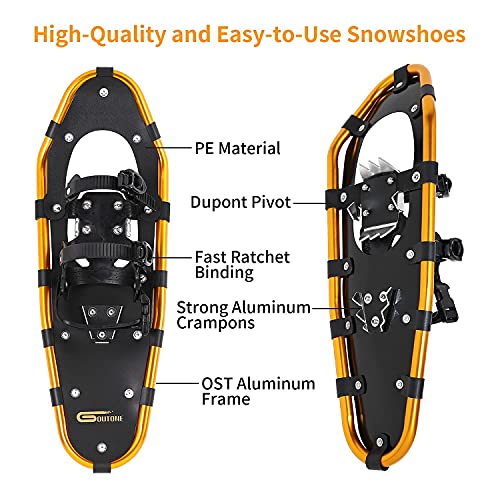 Goutone Lightweight Snowshoes with Adjustable Trekking Poles