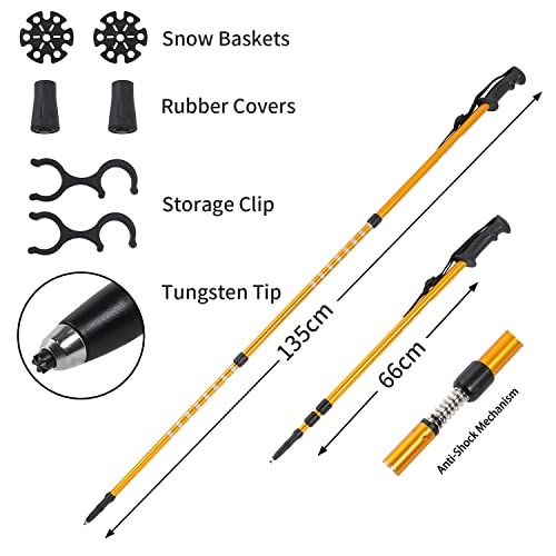 Goutone Lightweight Snowshoes with Adjustable Trekking Poles