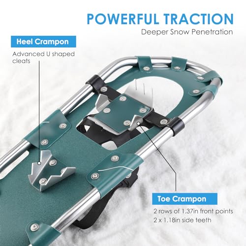 Carryown 3-in-1 Lightweight Snowshoe Set for All Ages