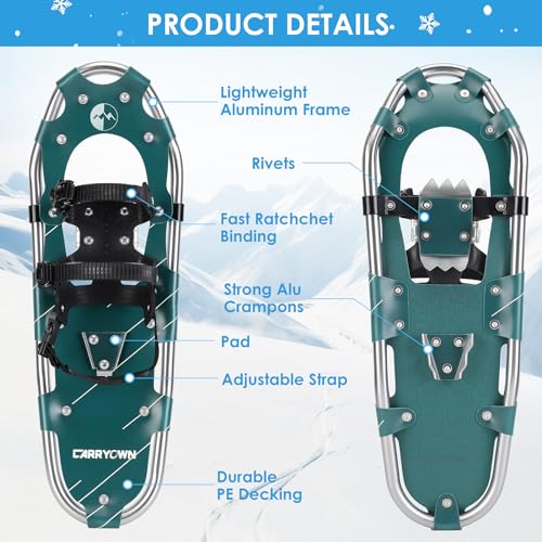 Carryown 3-in-1 Lightweight Snowshoe Set for All Ages