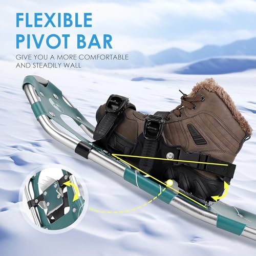 Carryown 3-in-1 Lightweight Snowshoe Set for All Ages