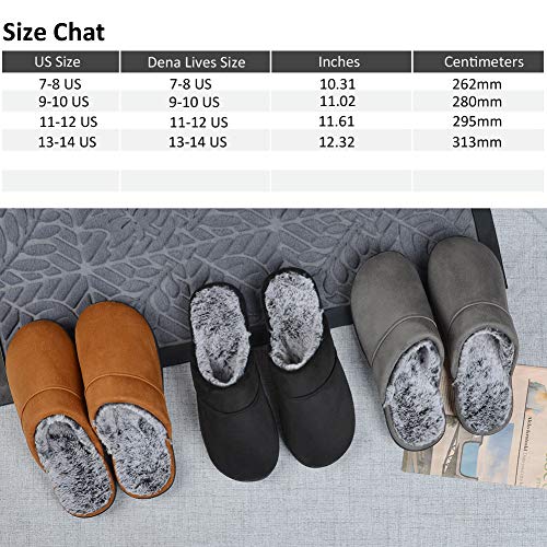 Men's Plush Memory Foam House Slippers, Brown