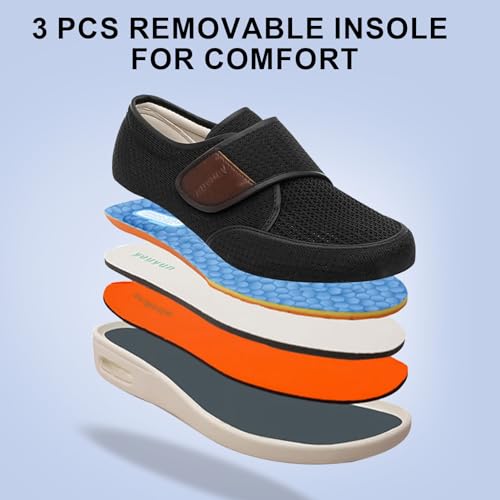 Men's Adjustable Width Outdoor Walking Sneakers