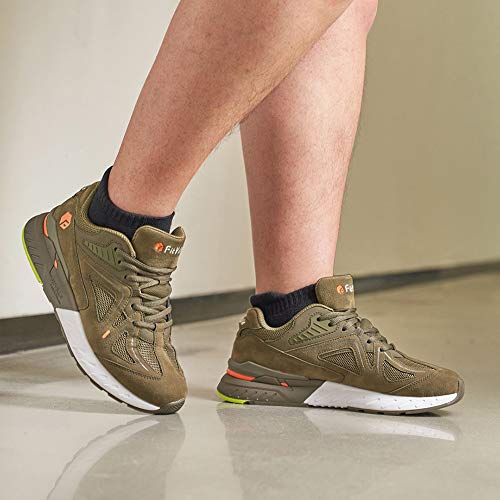 FitVille Extra Wide Men’s Walking Shoes, Army Green