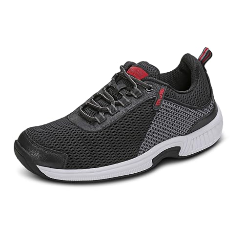 Orthofeet Men's Black Knit Edgewater Sneakers, Size 11.5