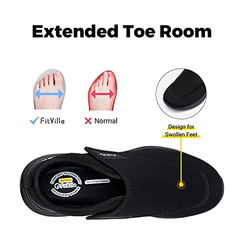FitVille Men's Extra Wide Diabetic Walking Shoes