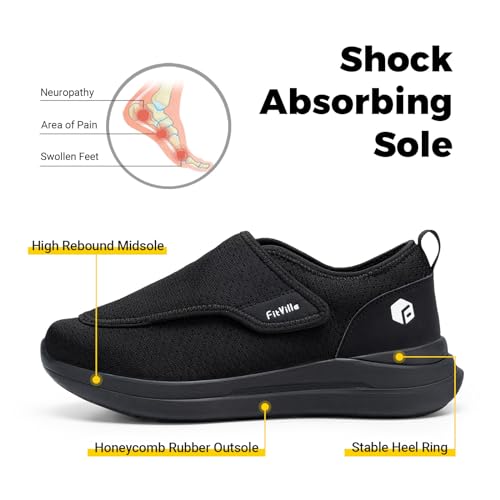 FitVille Men's Extra Wide Diabetic Walking Shoes