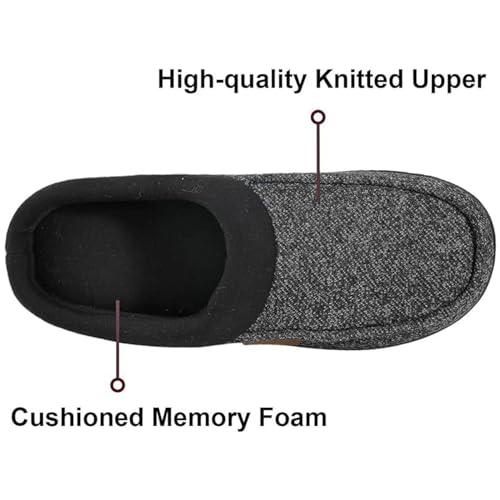 Men's Cozy Memory Foam Moccasin Slippers - Grey
