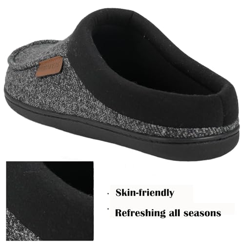 Men's Cozy Memory Foam Moccasin Slippers - Grey