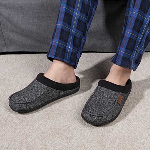 Men's Cozy Memory Foam Moccasin Slippers - Grey