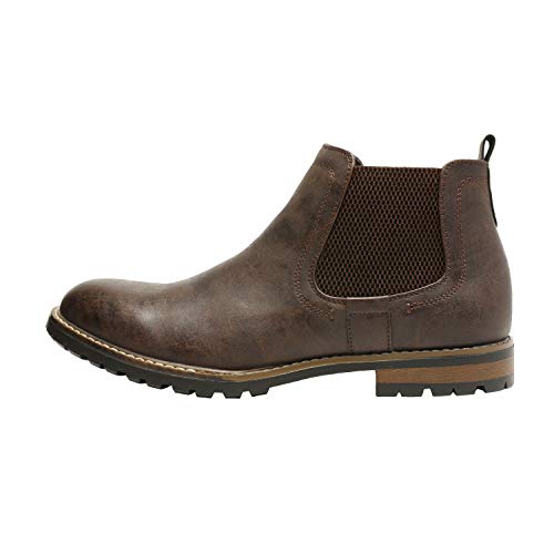 Bruno Marc Men's Dark Brown Chelsea Boots, Size 12