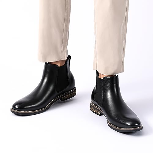 Bruno Marc Men's Black Suede Chelsea Boots
