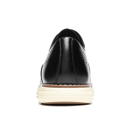 Bruno Marc Men's Black Wingtip Derby Sneakers