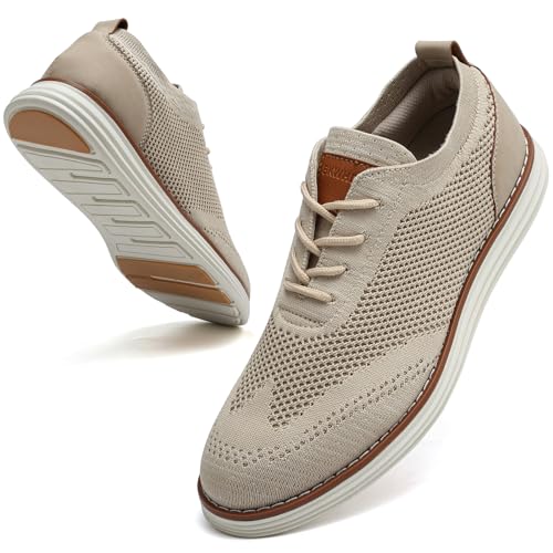 Men's Lightweight Mesh Casual Oxfords Sneakers - Beige