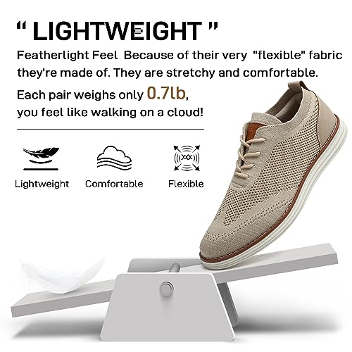 Men's Lightweight Mesh Casual Oxfords Sneakers - Beige