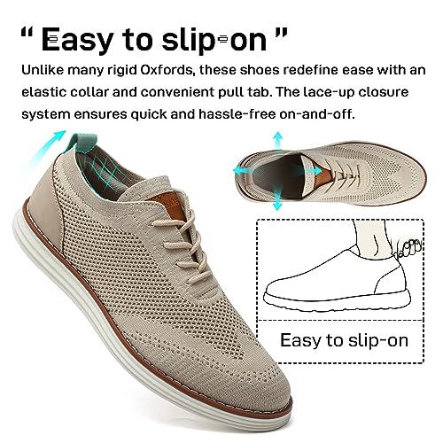 Men's Lightweight Mesh Casual Oxfords Sneakers - Beige