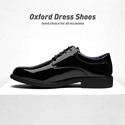 Bruno Marc Men's Black Leather Lace-Up Dress Shoes
