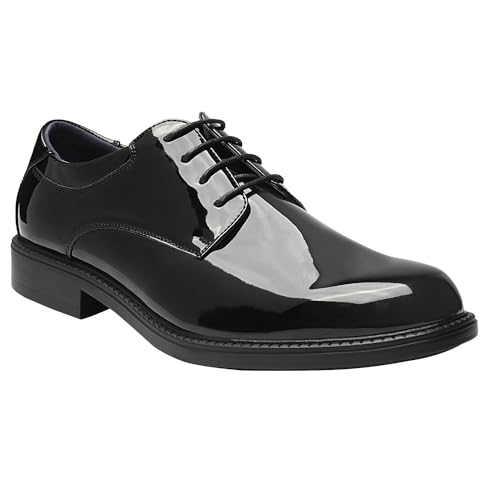 Bruno Marc Men's Black Leather Lace-Up Dress Shoes