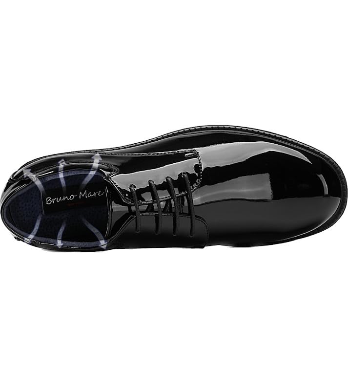 Bruno Marc Men's Black Leather Lace-Up Dress Shoes