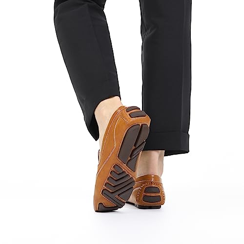 Bruno Marc Men's Tan Slip-On Moccasin Loafers