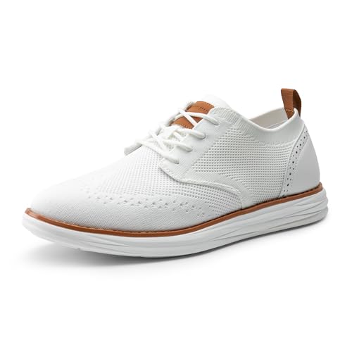 Men's Breathable Formal Oxford Derby Shoes, White