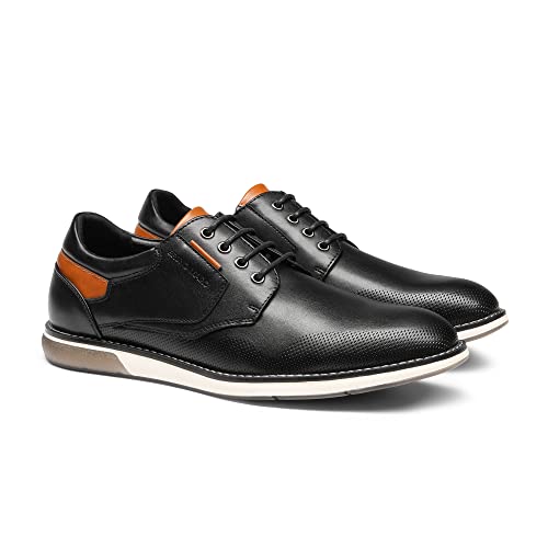 Bruno Marc Men's Black Casual Derby Sneakers Size 12