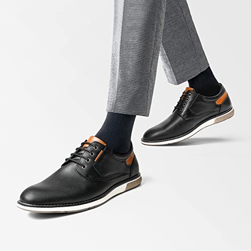 Bruno Marc Men's Black Casual Derby Sneakers Size 12