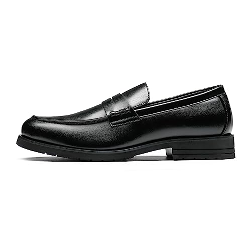 Bruno Marc Black Penny Loafers for Men, Size 9.5