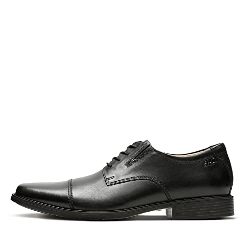Clarks Men's Black Leather Oxford Shoes, Size 10