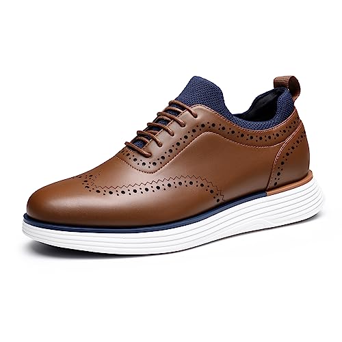 Bruno Marc Men's Brown Wingtip Dress Sneakers Size 12