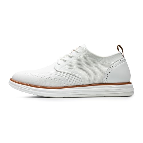 Men's Breathable Formal Oxford Derby Shoes, White