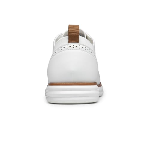 Men's Breathable Formal Oxford Derby Shoes, White