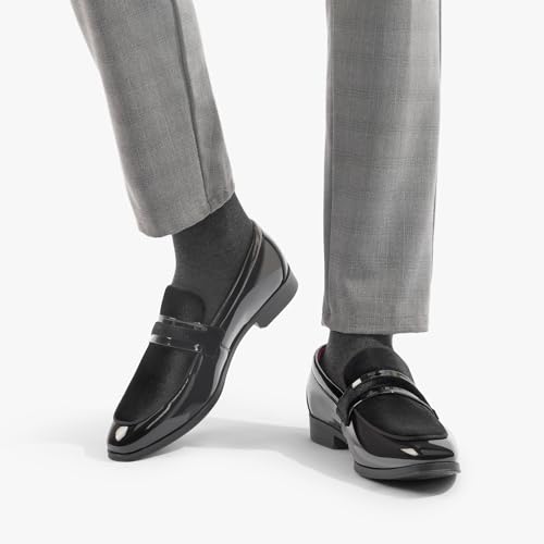 Bruno Marc Men's Black Velvet Dress Loafers