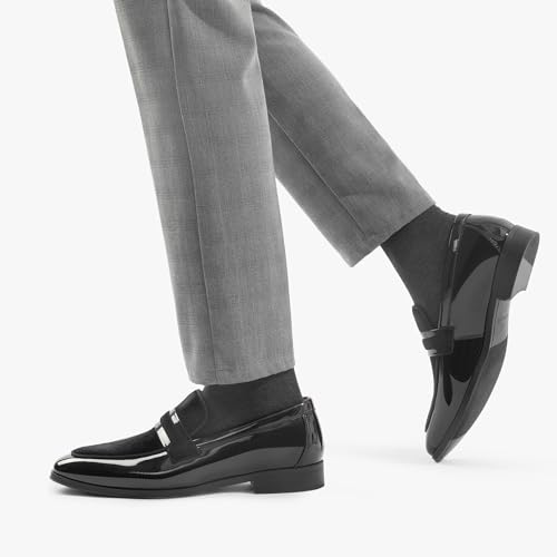 Bruno Marc Men's Black Velvet Dress Loafers