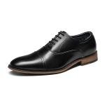 Bruno Marc Men's Black Cap-Toe Dress Shoes Size 10.5
